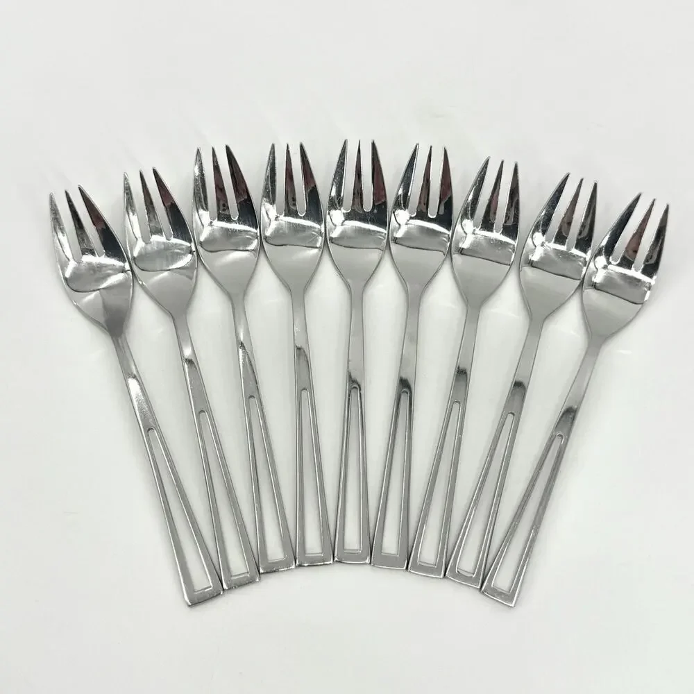 Supreme Cutlery Aperto Stainless Steel Salad Forks Set Of 9 Japan 6 1/4 inch